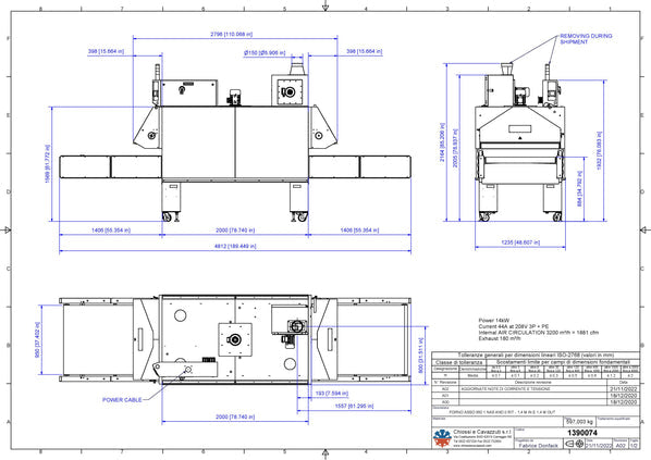 Cavazutti Ace 950 Conveyor Dryer Up/Dn Up-Down Belt 220v