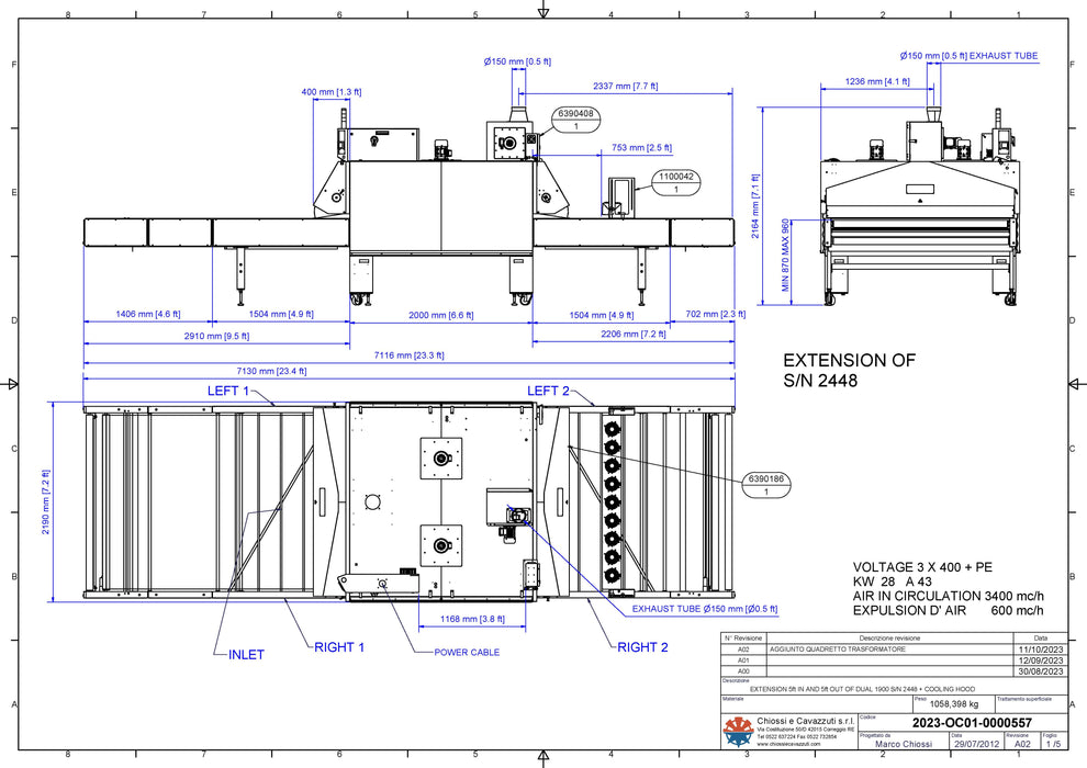 Chiossi e Cavazzuti Dual 1900 - Split Belt Conveyor Dryer