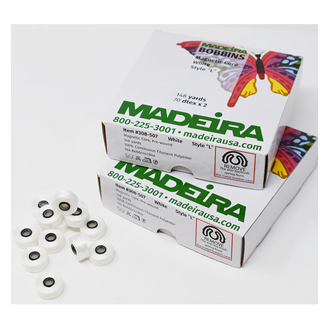 Madeira MAGNETICCORE White Bobbin Style "L" 148yrd - 144ct