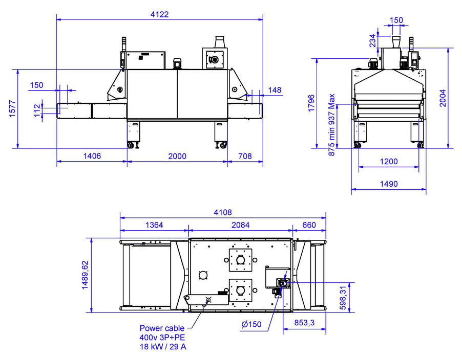 Chiossi e Cavazzuti Dual 1200 - dual belt Conveyor Dryer